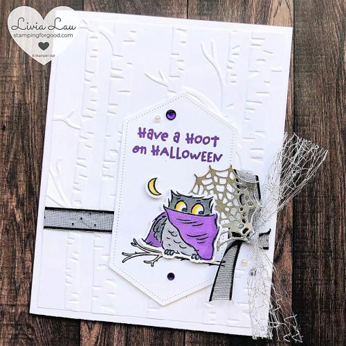 Have A Hoot Halloween Owl Moon Gatefold Card